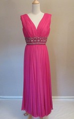 Vintage 1960s Bob Bugnand Chiffon Jeweled Gown Dress