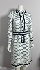 Vintage 1960s Custom Made Polka Dot Dress with Belt – Mod Jackie O Style