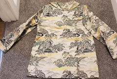 Asian Style Short Jacket Mid Century Modern Brocade READ 38×28 in