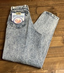 Vintage 80s Lee Frosted Riders Straight Leg Jeans Acid Wash Size 11 Dead Stock