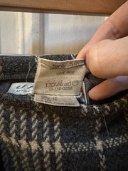 Vintage 1980s Jaeger UK Sz 12, US 8 Soft Wool Miniskirt Gray & Cream Plaid Lined
