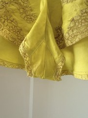 1930s Silk Satin Tap Shorts Electric Yellow Lace Appliqué Pearl Button