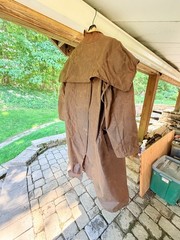 Old Vtg Brown Claybourn Oil Skin Cotton Horse Riding Coat Jacket Sz 76 Australia