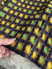 Vtg 90s PRADA Classic Tweed Textured Check Blazer Jacket Virgin Wool 40 Colorful