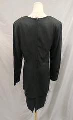 80’s Vintage Studio 1 Dress Black Jacket Dress Style Keyhole Neck Braided Trim L