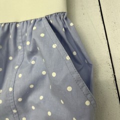 Vintage Nordstrom Petite Focus Blue White Polka Dot Cotton Jumpsuit Womens Sz 4