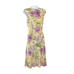 VIntage Y2K 90s Chelsea & Violet Floral Beaded Midi Dress Cottagecore Fairycore