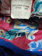 Vtg. Models Coat House Robe Coat Dress Size 10 Floral Red Blue Snap Button USA