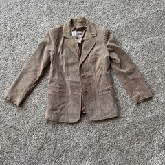 Vintage 70s Sears Suede Leather Blazer Jacket Brown Boho Western Tailored Size 8