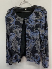 Vintage Y2K ONYX Nite Women’s 2pc Cardigan Shell Set Black Blue Glitter Sz XL