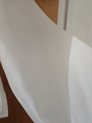 Silk Like Sz 8 Avant Garde Crystal Button Cocktail Party Cuffed Blouse-Canada