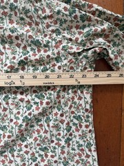 Mid Century Handcrafted Floral Cotton Smock Top Artist Workwear Folk Prairie OS