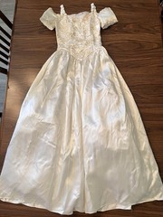 Jessica McClintock Gunne Sax Vintage 80s White Formal Wedding Dress Size XS