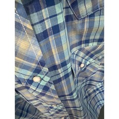 Vintage Wrangler Western Cowgirl Shirt Cool Blue Pearl Snap XXS