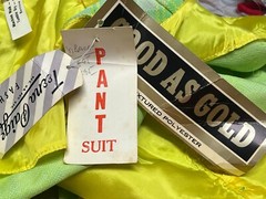NOS XS~S 3 Pc Pants Suit Set Teena Paige Vest Turtleneck Top Bell Bottom Outfit