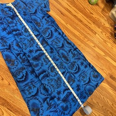 Vintage Hawaiiana Dress Blue – No Size Tag Approx M – Cotton