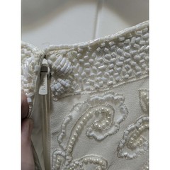 Vintage JKARA Beaded Ivory Lace Beaded Top & Layered Bottom Dress Women’s 10