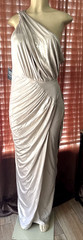 JLUXLABEL GOLD SHIMMER Grecian-Inspired One Shoulder Draped NWTS SZ XL ma