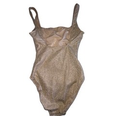 Vtg 1980’s Gottex Gold Metallic Shimmer Bodysuit Sz 10 Lurex Viewpoint Leotard