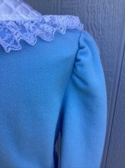 Vintage Honors Intimates Full Length Light Blue Robe Front Tie Sz Small Lace