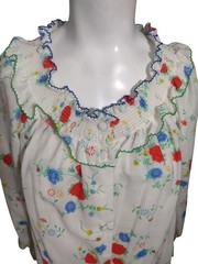 Vtg Gilligan O’Malley Floral Smocked Nightgown Robe Set Size S Cottage Prairie