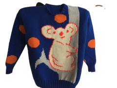 Princess Diana replica sweater pullover Koala Bear 1980’s blue adorable!