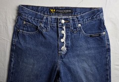 Vtg 90s Rockies Slim Fit Button Fly Western Jeans Raw Hem Women 27(29) Cowgirl