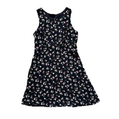 90s Black Floral Mini Dress Byer Too Vintage California Made in USA