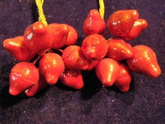 Vintage Millinery Flower Fruit 3/4″ dark Red Pear 20pc Lot for Hat or Hair GF11