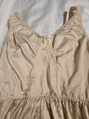 VTG L’eggs Full Slip Dress Ivory Cream Nylon Sweetheart Bust Elastic Waist Sz 36