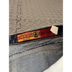 Lawman Western Jeans Womens 21/22 Blue Relaxed Fit High Rise Studded 90s Vintage