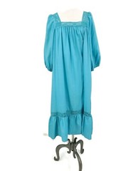 Vintage Tabby of California Mumu Caftan Womens 16.5 Aqua Blue Dress