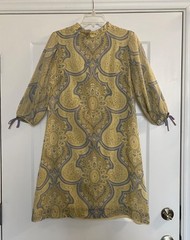 Vintage 60’s GoGo Dress M Mod Bishop Sleeves Muted Pastels Betty Hartford