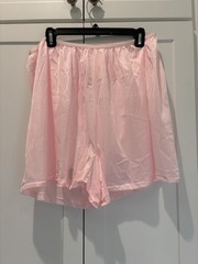 Vintage 70s Pink Nylon Lace Tap Pants Bloomers Granny Panties Lingerie 3/4XL