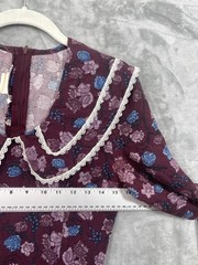 VTG 80s Gunne Sax Jessica McClintock Floral Prairie Dress Purple Size Small?
