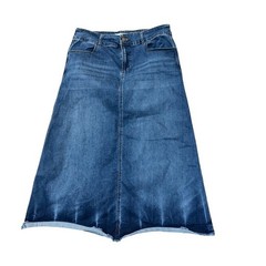 VTG 1946 Denim Y2K Maxi Blue Jean Skirt XL 32W Cottagecore Coastal Cowgirl