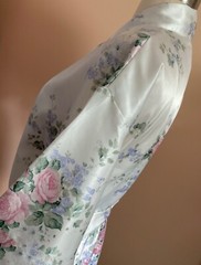 ‘INNERMOST’ 2 PC POLY SHORT GOWN+PEIGNOIR SZ XS MADE FOR SEARS FLORAL ON IVORY