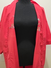 GOLDEN DEER Chinese Red Kimono Robe Size M Dragon Embroidered Asian Robe Salmon