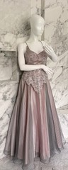 Vintage Pink Beaded Prom Dress Gown 80s Formal Ballgown Imperial Size 6 NWT