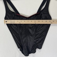 Lovable Corset Top Womens Large Black Red Cropped Coquette Lingerie Vamp Gothic