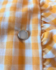 Vintage 60s Yellow Gingham Ruffled Button Up House Dress w/ Embroidered Pockets