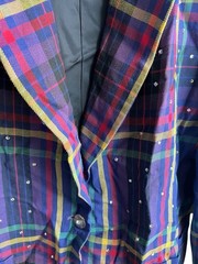Cedars Vintage Plaid and Rhinestone Blazer Size L 90’s