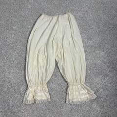 Vintage Bloomers Cotton Lace Ribbon Small Ivory unbranded Elastic Waist flaw
