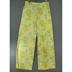 Dalton Wide Leg Pants Womens 14 Yellow Floral Retro 70s Polyester NEW