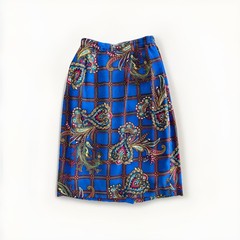 Vtg Anne Crimmins for Umi Skirt Silk Paisley Colorful Size 6 -Fits Size 2 or 4
