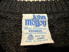 🍀 John Malloy Ireland 100% Wool Aran Fisherman Knit Sweater Womens M/L *READ