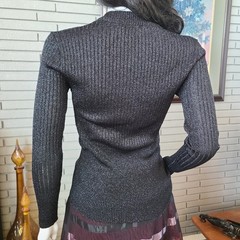 Vintage 1970’s black lurex v-neck long sleeve too by Renée Tener for Outlander