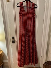 Rare Albert Nipon Vintage Striped Maxi Sundress Size 10