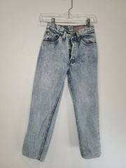 Vintage Levi’s Jeans, Acid Wash, High Waisted, made in USA, tiny, 24″ button fly