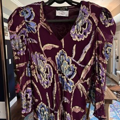 Judy Hornby Couture 1980’s Vintage Silk Dress, Size 16